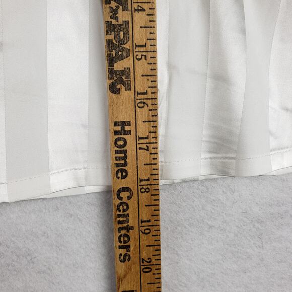 Free People XS Wide Leg Satin Pajama Set Ivory White Stripe Minimalist Basic NWT - Picture 7 of 10